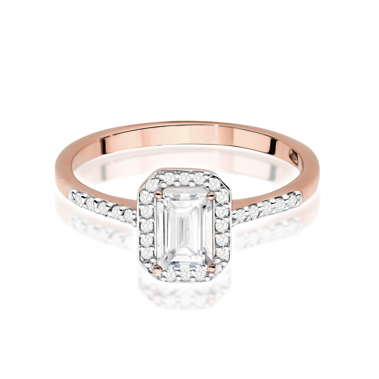 Pierścionek W0575 Diament laboratoryjny 0,786ct różowe złoto