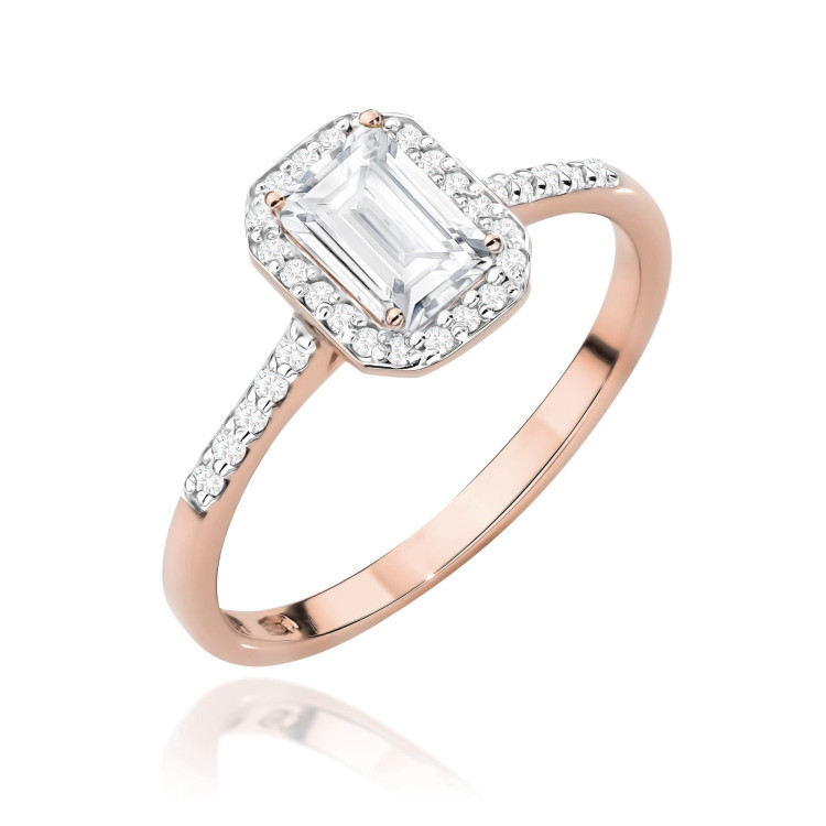 Pierścionek W0575 Diament laboratoryjny 0,786ct różowe złoto