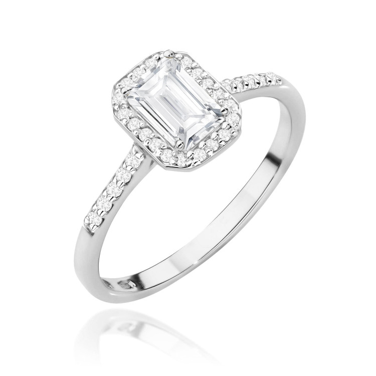 Pierścionek W0575 Diament laboratoryjny 0,786ct białe złoto