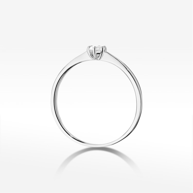 Pierścionek W0579 Diament Laboratoryjny 0,10ct białe złoto