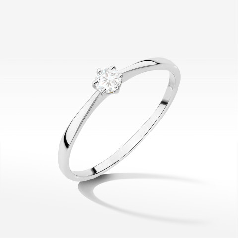 Pierścionek W0579 Diament Laboratoryjny 0,10ct białe złoto