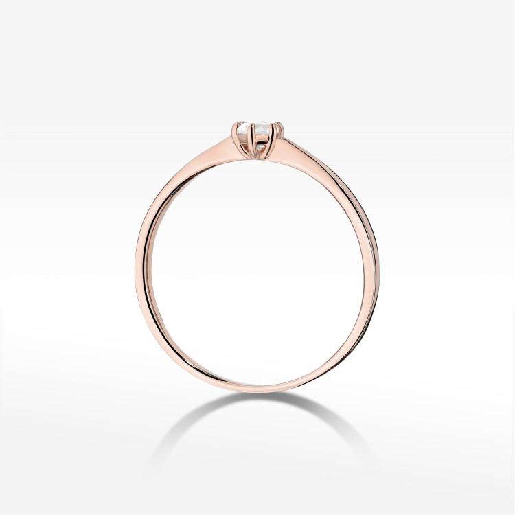 Pierścionek W0579 Diament Laboratoryjny 0,10ct różowe złoto