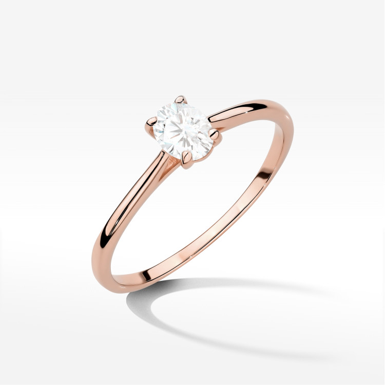 Pierścionek W0581 Diament Laboratoryjny 0,30ct różowe złoto