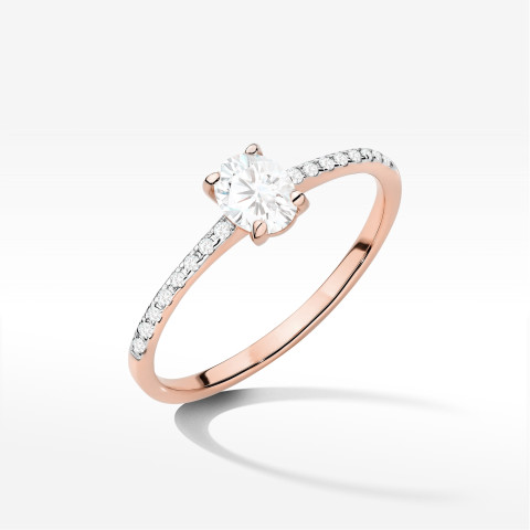 Pierścionek W0582 z diament laboratoryjny 0,38ct różowe złoto