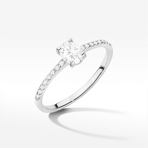 Pierścionek W0582 diament laboratoryjny 0,38ct białe złoto