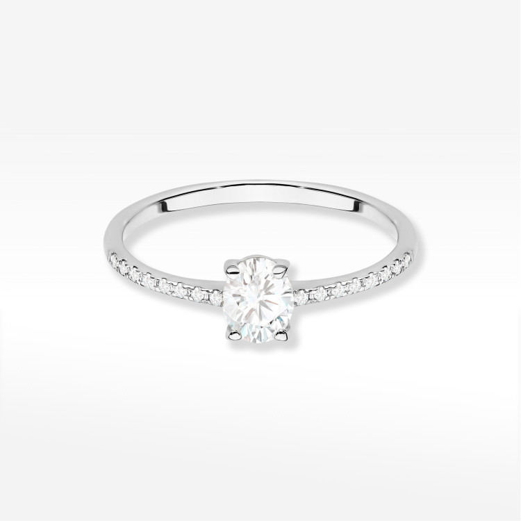 Pierścionek W0582 diament laboratoryjny 0,38ct białe złoto
