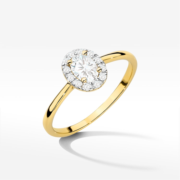 Pierścionek W0583 Diament Laboratoryjny 0,40ct żółte złoto