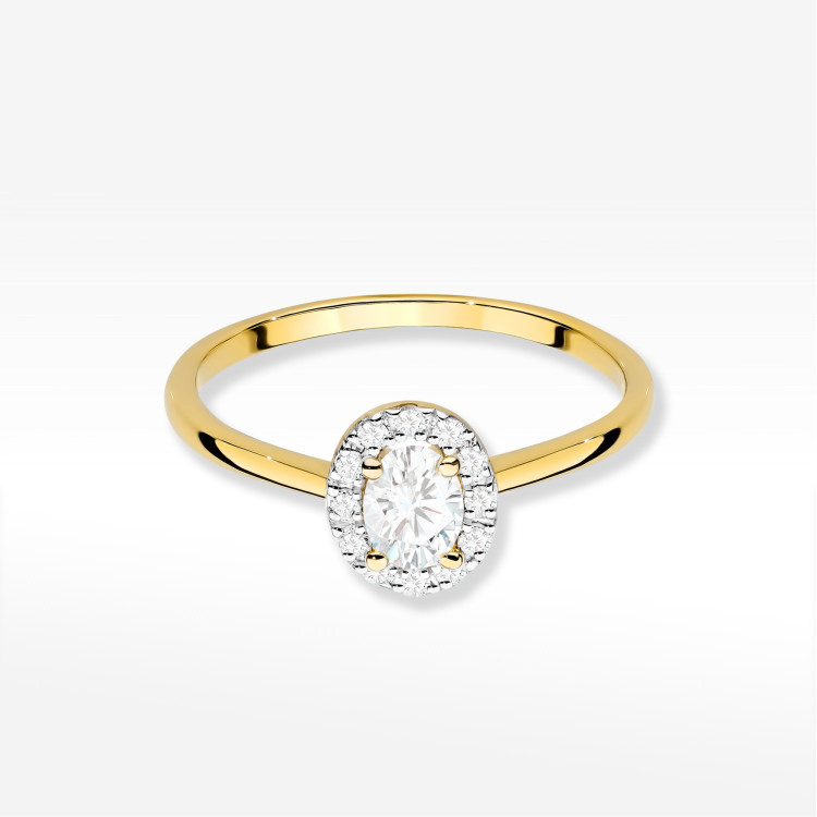 Pierścionek W0583 Diament Laboratoryjny 0,40ct żółte złoto