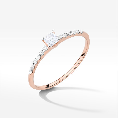Pierścionek W0587 Diament Laboratoryjny 0,30ct różowe złoto