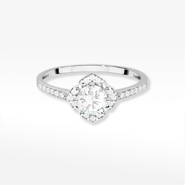 Pierścionek z białego złota z diamentami laboratoryjnymi - próba 585 0,63CT W0603.B3.LDW.01