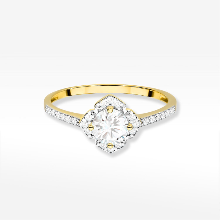 Pierścionek z żółtego złota z diamentami laboratoryjnymi - próba 585 0,63CT W0603.Z3.LDW.01