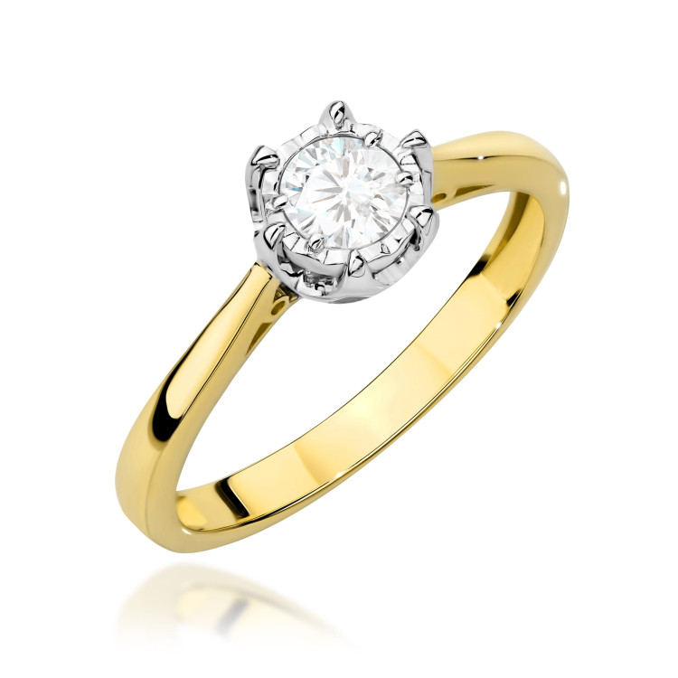 Pierścionek W0605 Diament 0,30ct żółte złoto