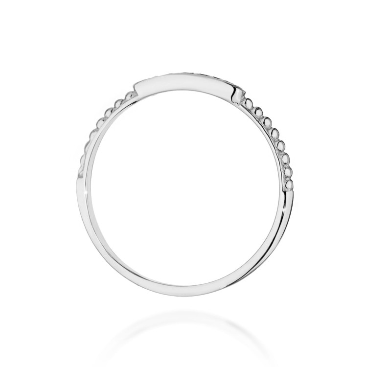 Pierścionek z białego złota z diamentami - próba 585 0,04CT W-606B