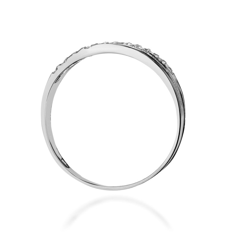 Pierścionek z białego złota z diamentami - próba 585 0,15CT W-612B