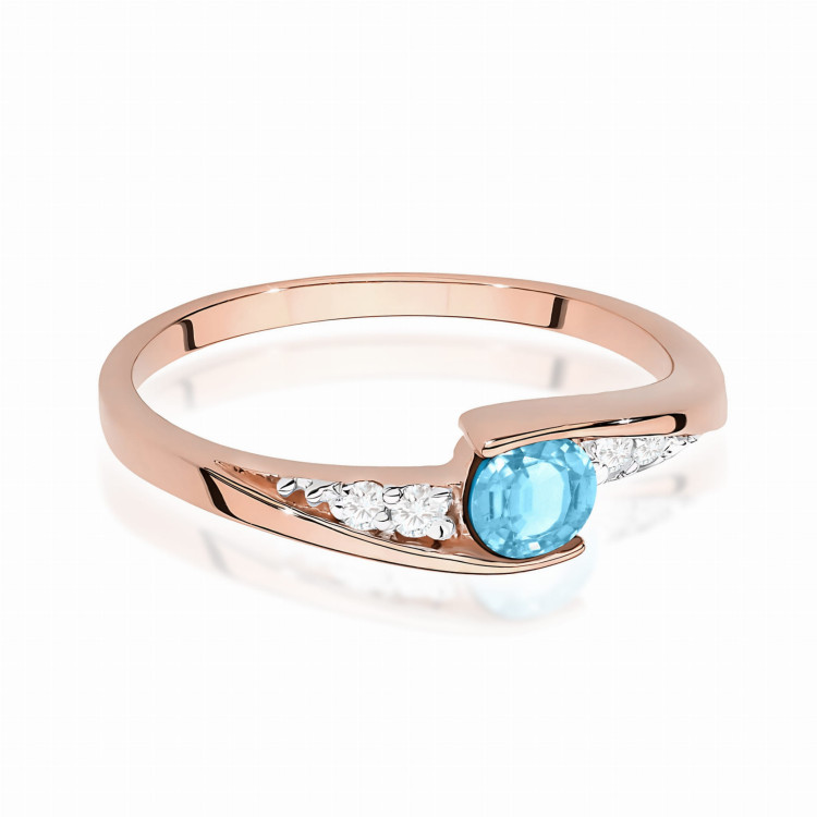 Pierścionek z różowego złota z topazem Swiss - próba 585 0,358CT w0618.R3.TOB.01