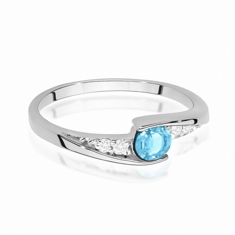Pierścionek z białego złota z topazem Swiss - próba 585 0,358CT w0618.B3.TOB.01