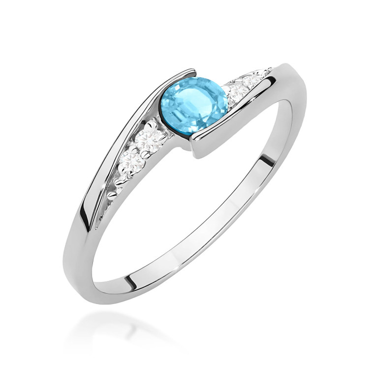 Pierścionek z białego złota z topazem Swiss - próba 585 0,358CT w0618.B3.TOB.01
