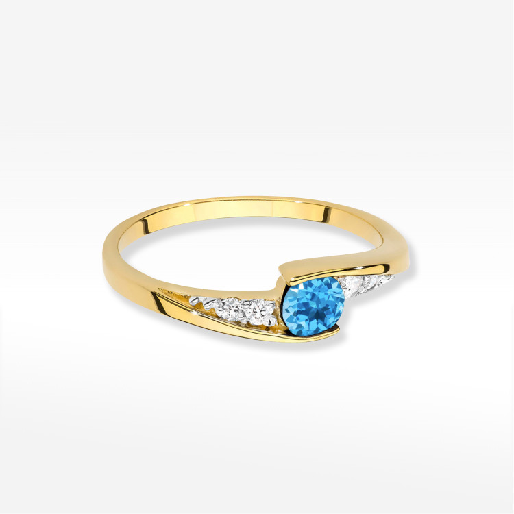 Pierścionek z żółtego złota z topazem Swiss - próba 585 0,358CT w0618.R3.TAP.01