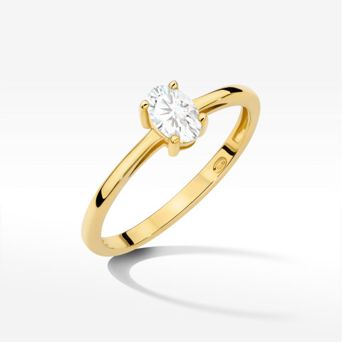 Pierścionek W0685 Diament Laboratoryjny 0,40ct żółte złoto