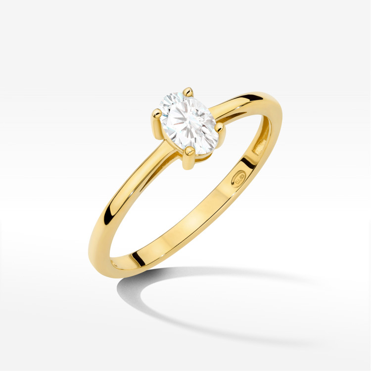 Pierścionek W0685 Diament Laboratoryjny 0,40ct żółte złoto