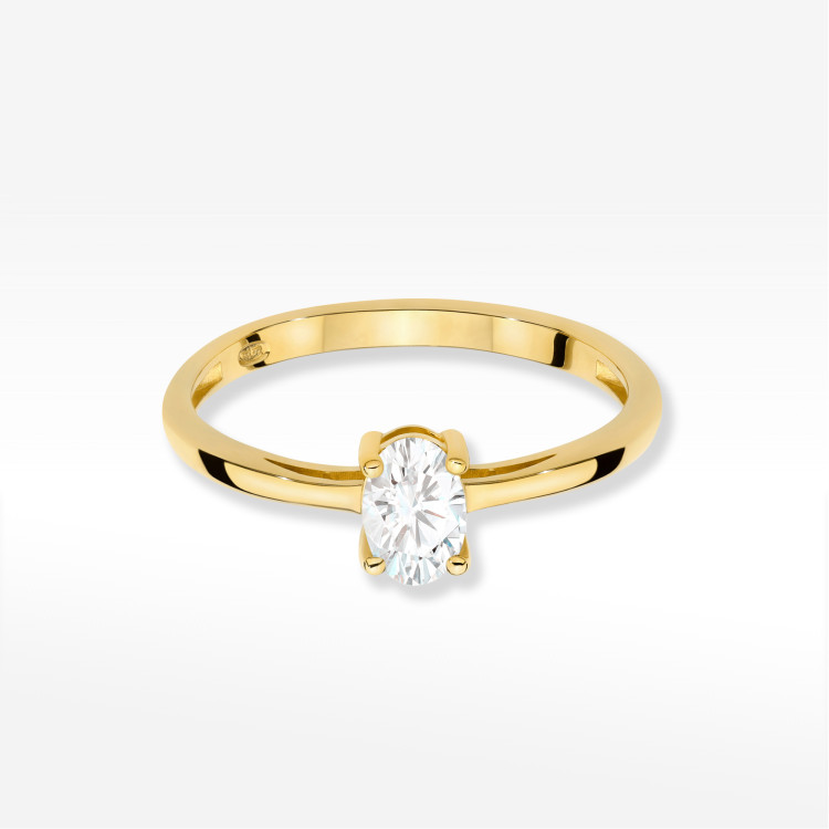 Pierścionek W0685 Diament Laboratoryjny 0,40ct żółte złoto