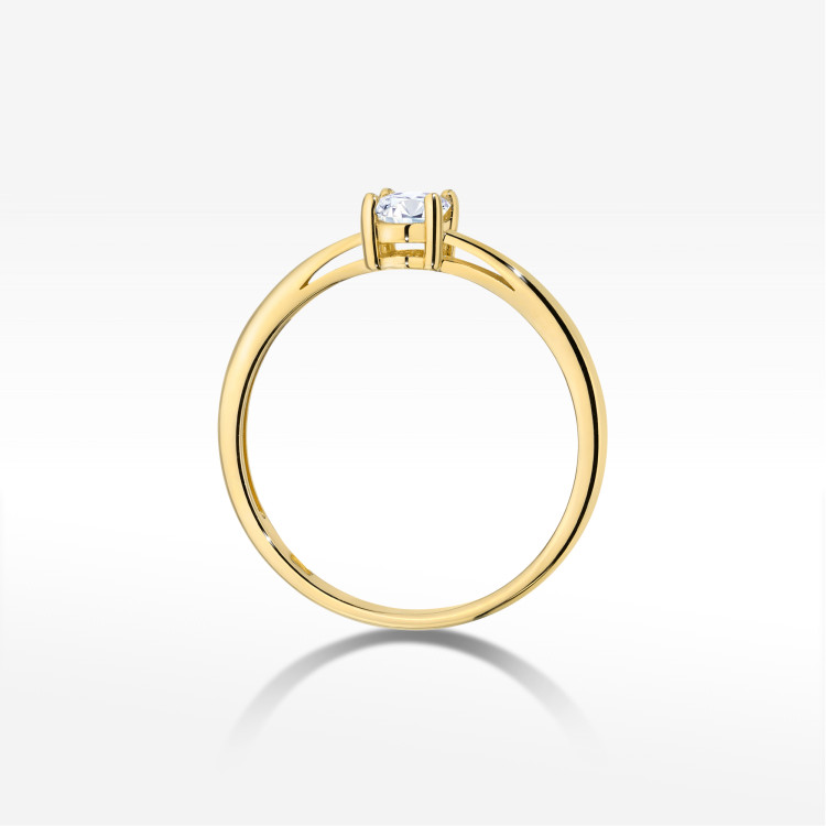 Pierścionek W0685 Diament Laboratoryjny 0,40ct żółte złoto