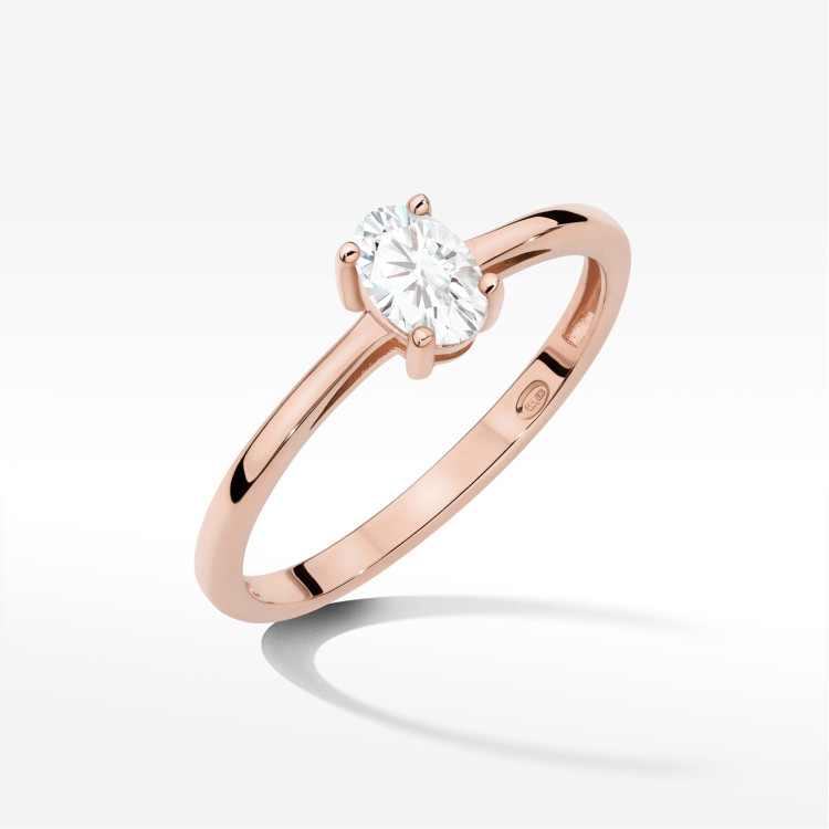 Pierścionek W0685 Diament Laboratoryjny 0,40ct różowe złoto