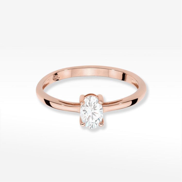 Pierścionek W0685 Diament Laboratoryjny 0,40ct różowe złoto
