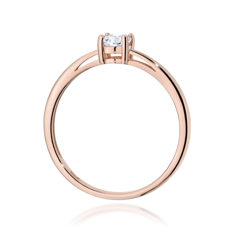 Pierścionek W0685 Diament Laboratoryjny 0,40ct różowe złoto