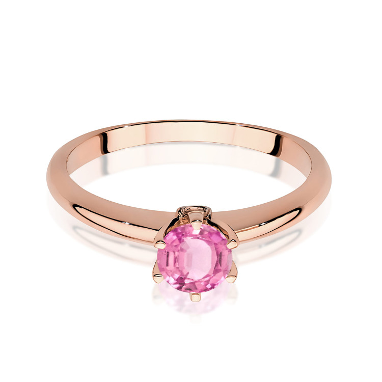 Pierścionek Różowy Topaz 0,64ct różowe złoto W0557