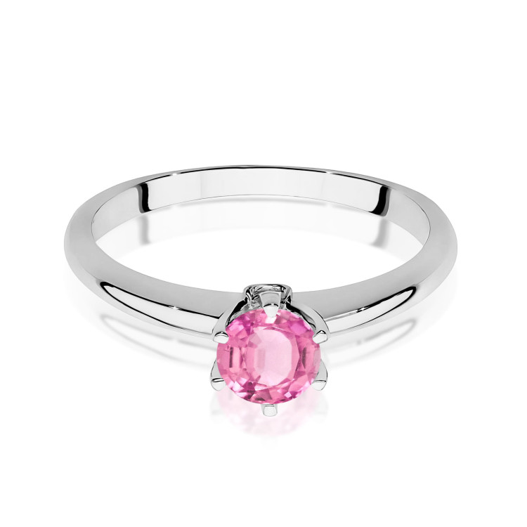 Pierścionek Różowy Topaz 0,64ct białe złoto W0557