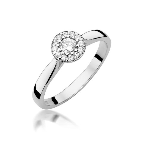 Pierścionek Diament Laboratoryjny 0,253ct białe złoto W0362