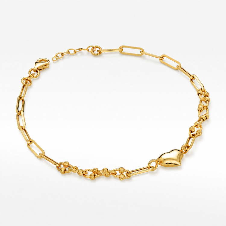 Bransoletka ze złota z sercem