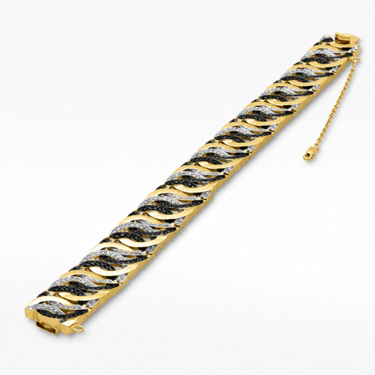 Bransoletka ze złota z cyrkoniami 19cm