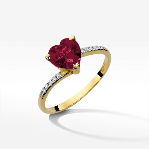 Pierścionek z żółtego złota z rubinem - próba 585 1,76CT W-050AR