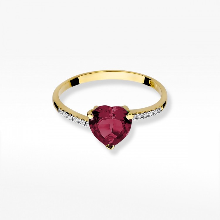 Pierścionek z żółtego złota z rubinem - próba 585 1,76CT W-050AR
