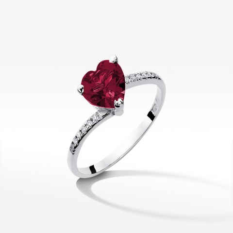 Pierścionek z białego złota z rubinem - próba 585 1,76CT W-050BR