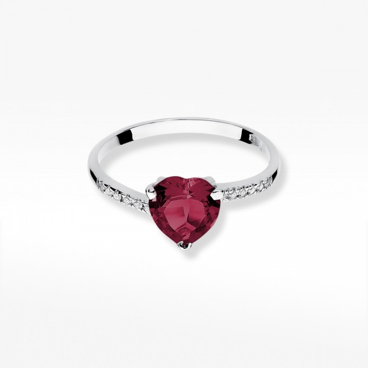 Pierścionek z białego złota z rubinem - próba 585 1,76CT W-050BR