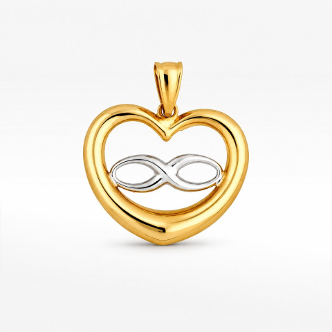 Zawieszka ze złota serce z nieskończonością