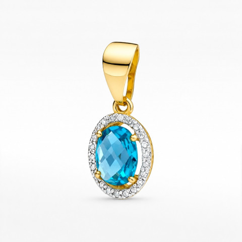 Zawieszka z żółtego złota z topazem Swiss - próba 585 1,81CT Z-080AT
