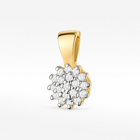 Zawieszka z żółtego złota z diamentami  - próba 585 0,095CT Z-401A