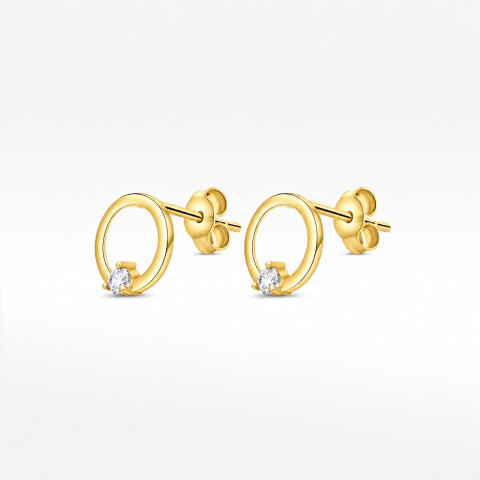 Kolczyki ze złota z białą cyrkonią