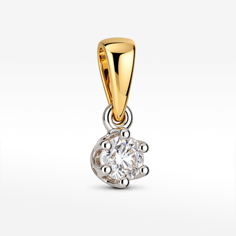 Zawieszka z żółtego złota z diamentem laboratoryjnym - próba 585 0,29CT