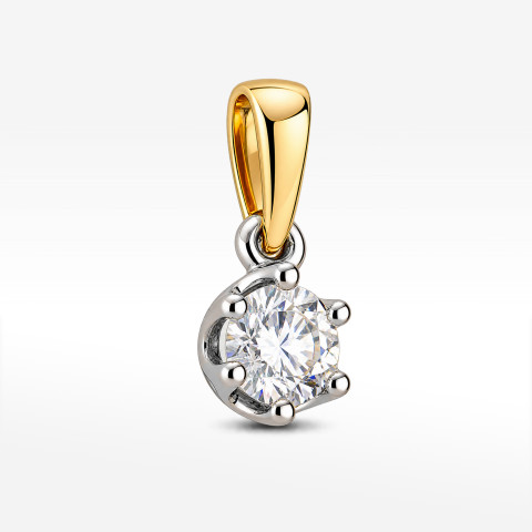 Zawieszka z żółtego złota z diamentem laboratoryjnym - próba 585 0,51CT