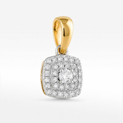 Zawieszka z żółtego złota z diamentami laboratoryjnymi - próba 585 0,10CT