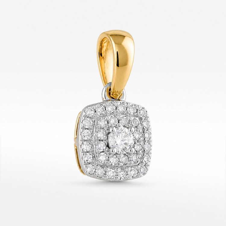 Zawieszka z żółtego złota z diamentami laboratoryjnymi - próba 585 0,10CT