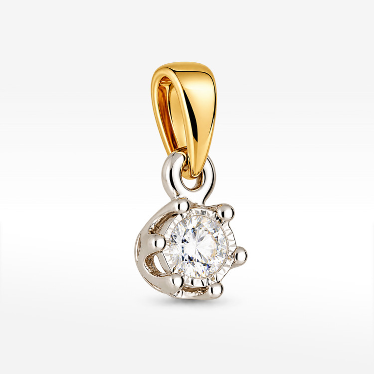 Zawieszka z żółtego złota z diamentem - próba 585 0,09CT