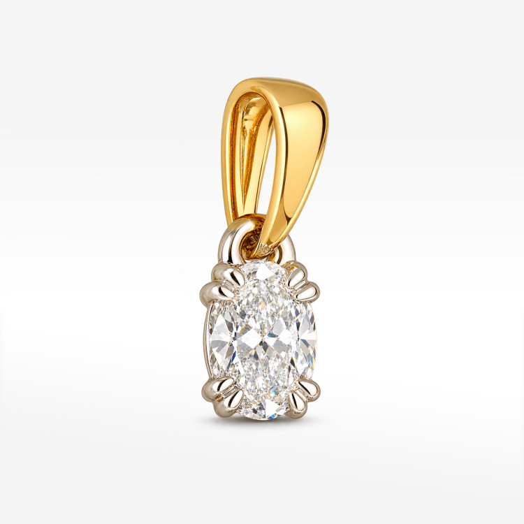 Zawieszka z żółtego złota z diamentem laboratoryjnym - próba 585 0,30CT
