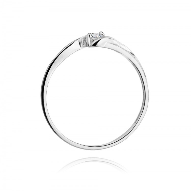 Pierścionek z białego złota z diamentem - próba 585 0,10CT W-211B 0.10ct