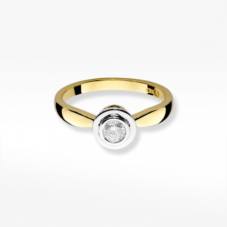 Pierścionek z żółtego złota z diamentem - próba 585 0,30CT W-294A 0.30ct